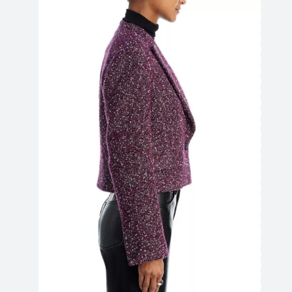 NWT rag & bone Valerie Wool Tweed Blazer Burgundy - Picture 3 of 9